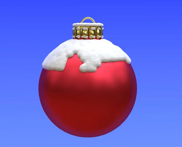 Red Christmas Bauble Snow — 图库照片