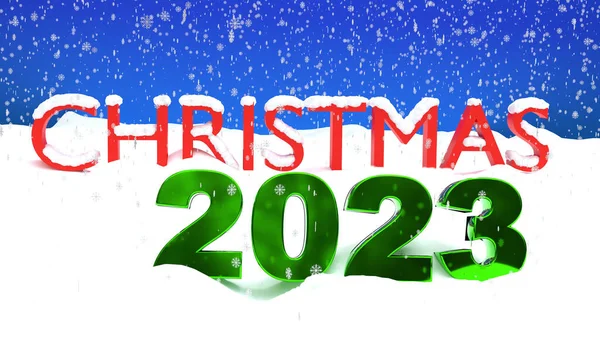 Navidad 2023 Letras Oro Nieve — Foto de Stock