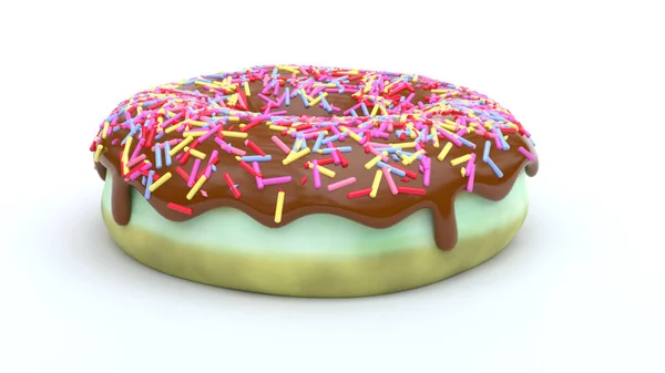 Donut Met Slagroom Hagelslag — Stockfoto