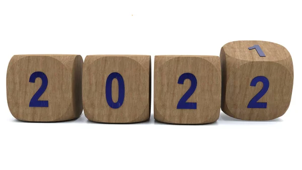 New Year 2022 Rolling Dice — Foto Stock