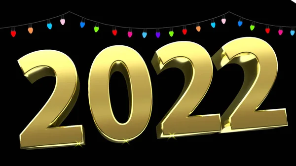 Neujahr 2022 Gold Schriftzug — Stockfoto