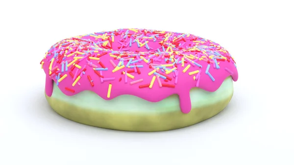 Donut Con Glaseado Espolvoreado — Foto de Stock