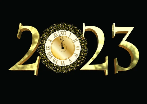 Celebrazione Capodanno 2023 Gold Lettering Rendering — Foto Stock