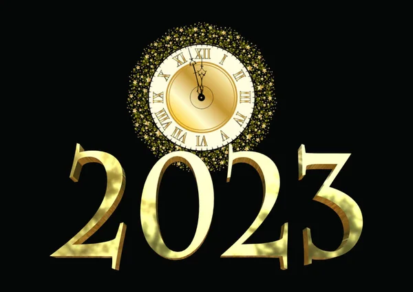 Neujahrsfeier 2023 Gold Schriftzug Renderer — Stockfoto