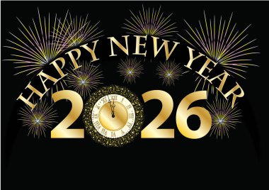 Havai fişeklerle dolu yeni yıl harfi 2026