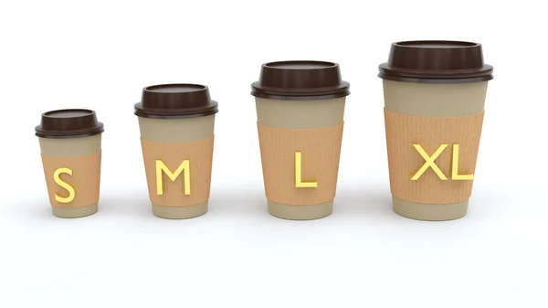 Coffee Takeway Cups Sizes — Stock Photo, Image