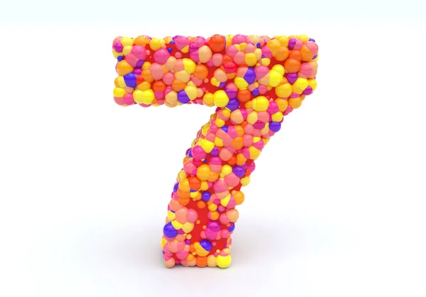 Number Seven Colourful Lettering — Stock Photo, Image