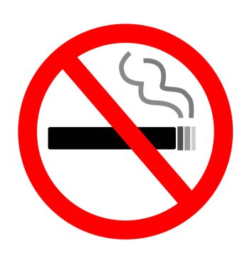 Kırmızı çember ile sigara içme işareti yok