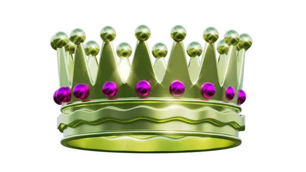 King Gold Crown White Background —  Fotos de Stock