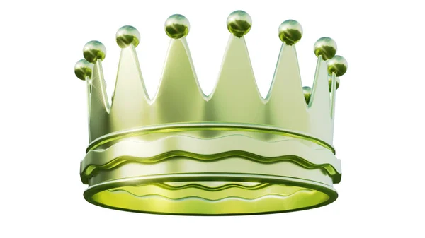 King Gold Kroon Witte Achtergrond — Stockfoto