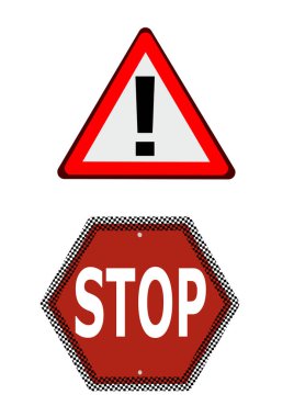 Stop and Halt warning signs