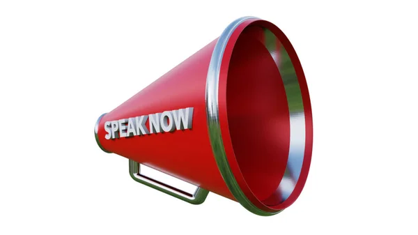 Loud Hailer Speak Now Caption — Stockfoto