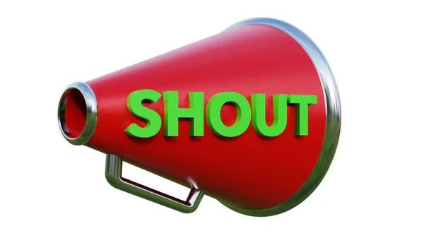 Loud Hailer Message Red Silver — Stock Photo, Image