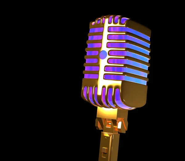 Ретро Микрофон Черном Фоне — стоковое фото