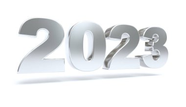 2023 celebration lettering in silver lettering