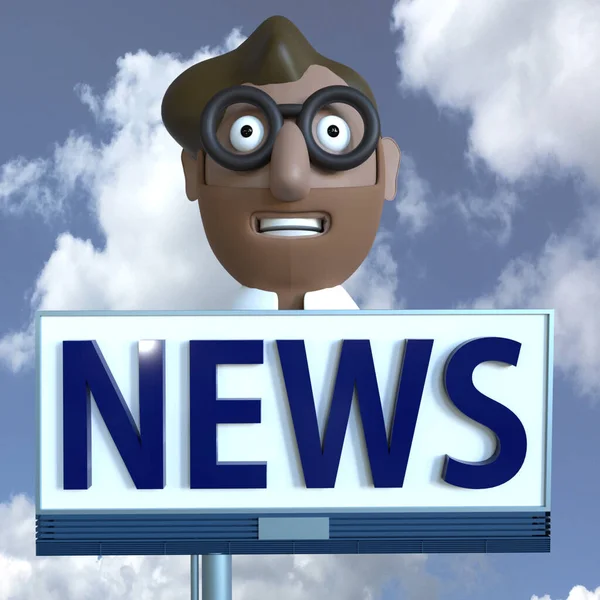 Newscaster News Sign — Stock Photo, Image