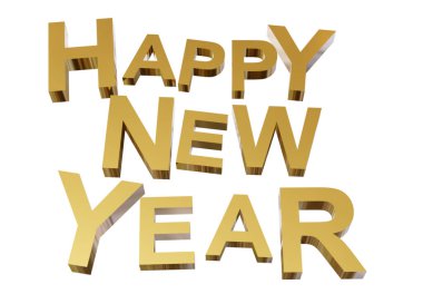Happy new year gold lettering