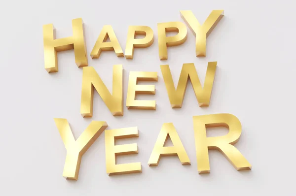 Happy New Year Gold Lettering — Zdjęcie stockowe