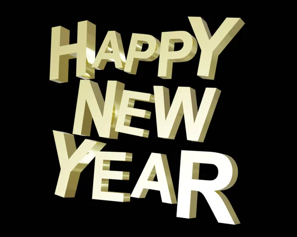 Happy New Year Gold Lettering — Zdjęcie stockowe