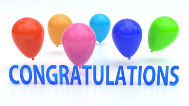 Congratulations wording with balloons