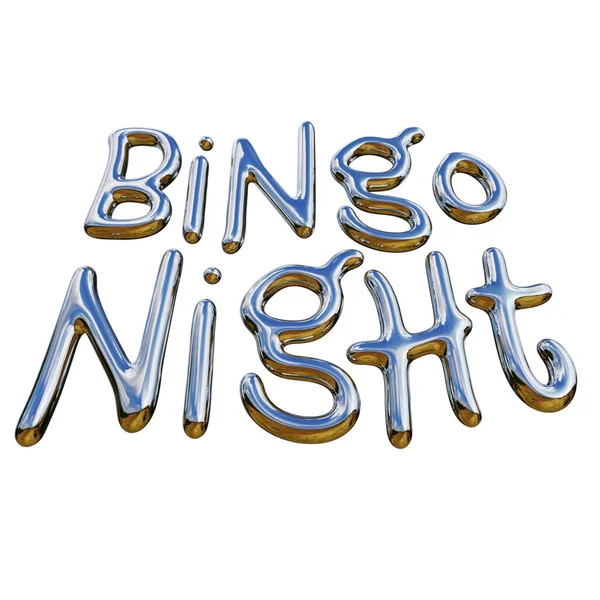 Bingo Notte Argento Lettering — Foto Stock