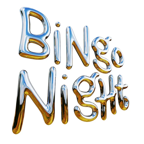 Bingo Night Silver Lettering — 图库照片