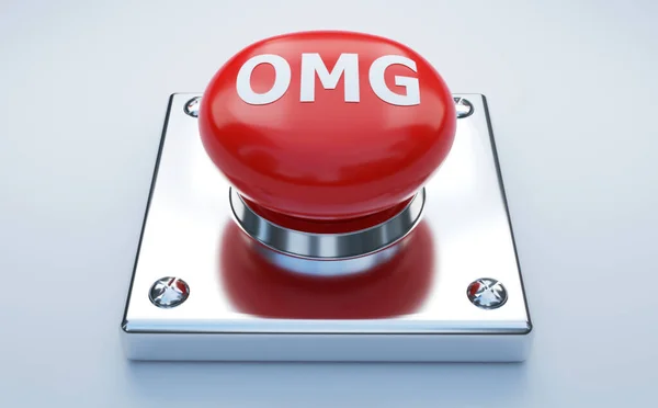 Botón Emergencia Omg Rojo — Foto de Stock