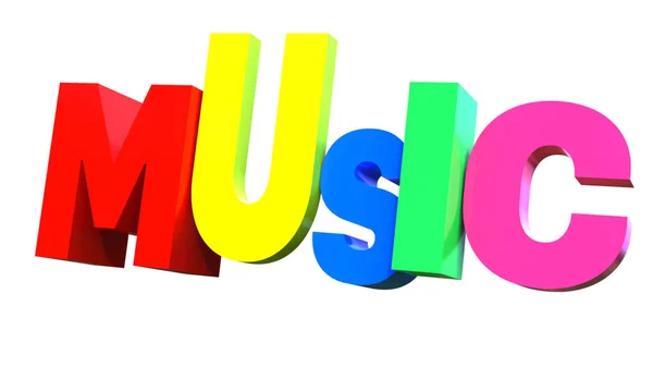 Music Colour Lettering White Background — Stock Photo, Image