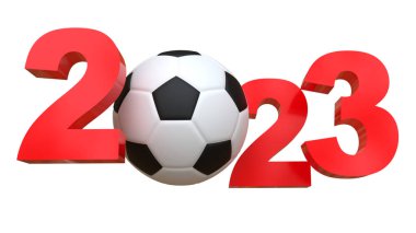 Futbol topu ile yeni yıl 3D harfleri