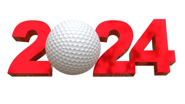 2024 Számozás Golflabdával — Stock Fotó