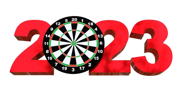 2023 2024 New Yaer Felirat Darts Boarddal — Stock Fotó