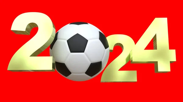 Año Nuevo Letras Con Pelota Fútbol —  Fotos de Stock