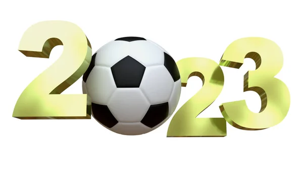 Año Nuevo Letras Con Pelota Fútbol —  Fotos de Stock