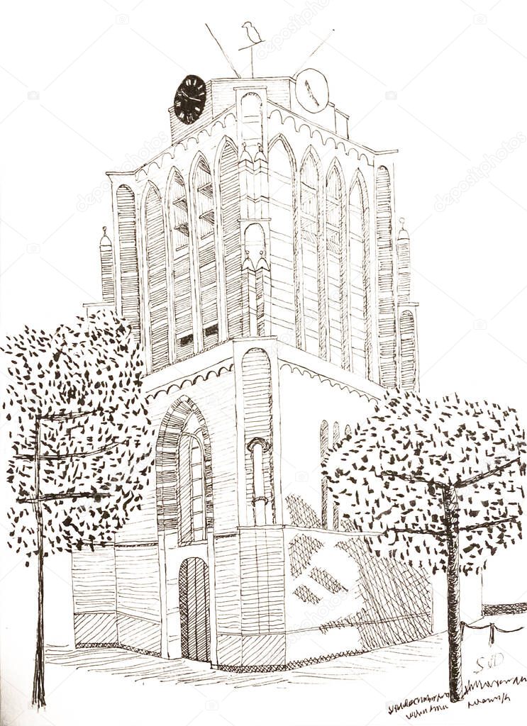Nederlands Hervormde Kerk Beesd. Stompe toren. Voorstraat.