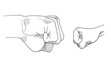 Eller birbirine çarpar.