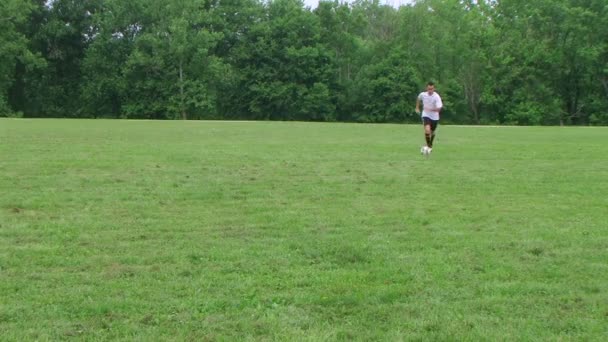 Fútbol objetivo patada — Vídeo de stock