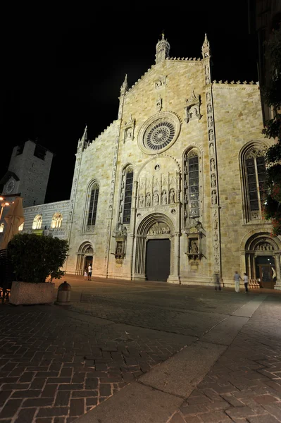 Medieval Como cathedral in night — Stock Photo, Image