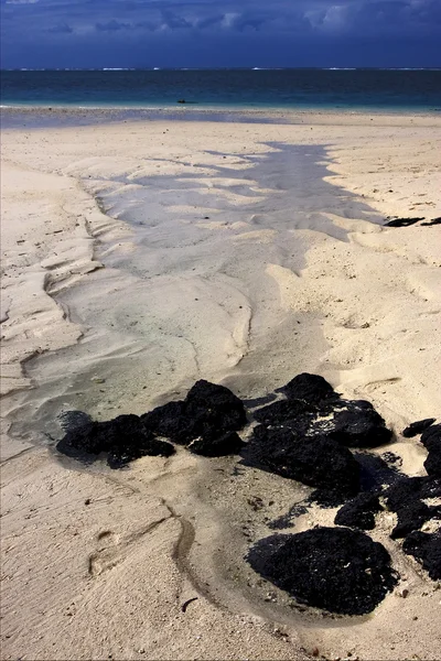 해변 바위와 모리셔스에 돌 — 스톡 사진