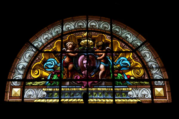 Colored window in the church — Stock Photo, Image