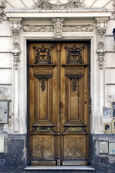 Коричнева деревина старі двері Аргентина Ліцензійні Стокові Зображення