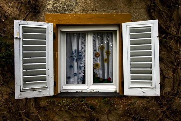 Veneziana in legno bianco cieco — Foto Stock