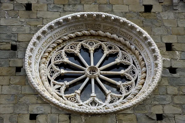 Sculpture glass a in the center of corniglia italy — Stock Photo, Image