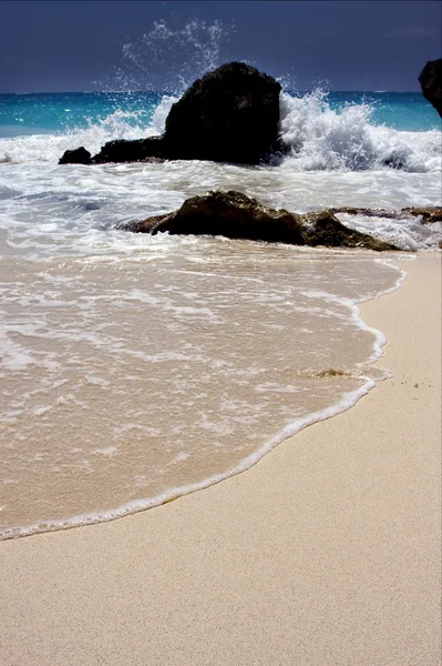 Froth and coastline in mexico playa del carmen — Stock Photo, Image