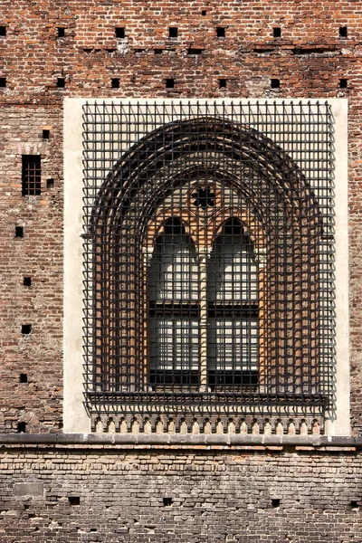 Brown castle brick and window Royalty Free Stock Photos