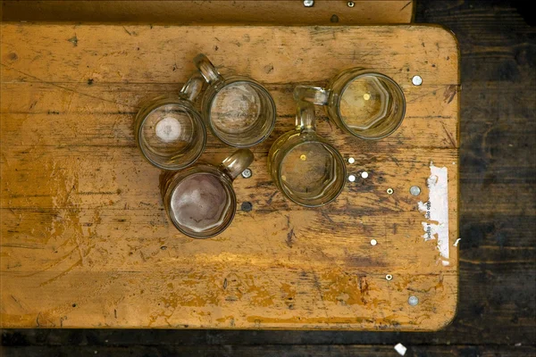 Oktoberfest wood and beer — Stock Photo, Image