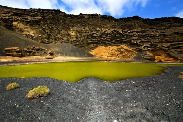 Water coastline and in el golfo lanzarote spain — Stock Photo, Image