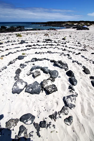 Weißer strand in lanzarote spanien — Stockfoto