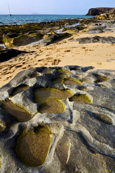 A Lanzarote spiaggia costiera spagnola — Foto Stock