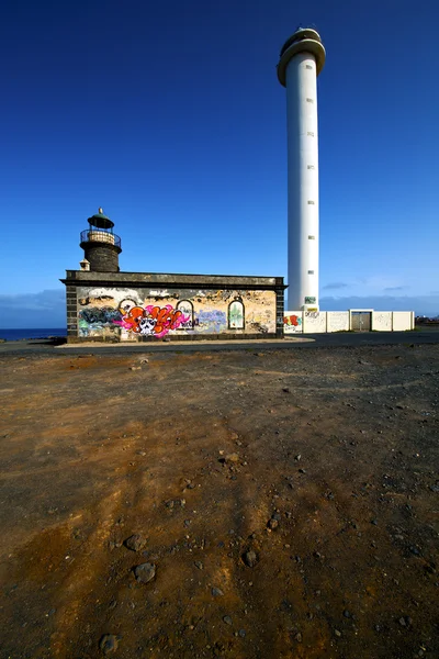 Világítótorony és arrecife teguise, lanzarote, Spanyolország — Stock Fotó