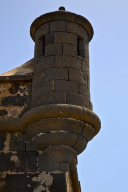 Arrecife lanzarote duvar kale nöbetçi Kulesi ve tegui yuvaya